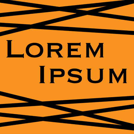 Lorem ipsum with black stripes on orange backgroundのイラスト素材
