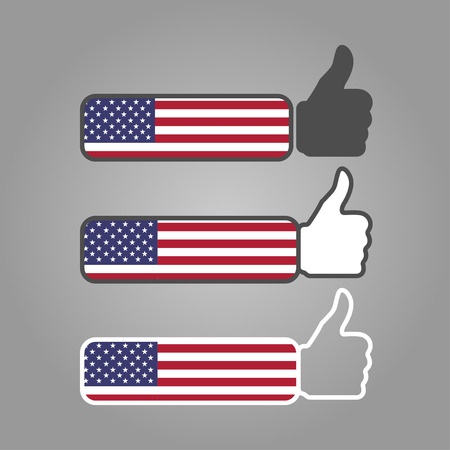 three different thumbs up likes with writing onのイラスト素材