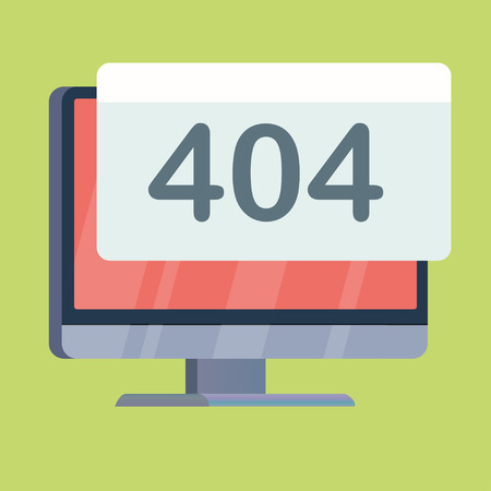 computer screen with 404 alert warning on displayのイラスト素材