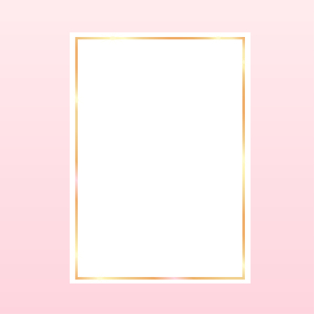 Nice pink backgroundwith a golden frame on white paperのイラスト素材