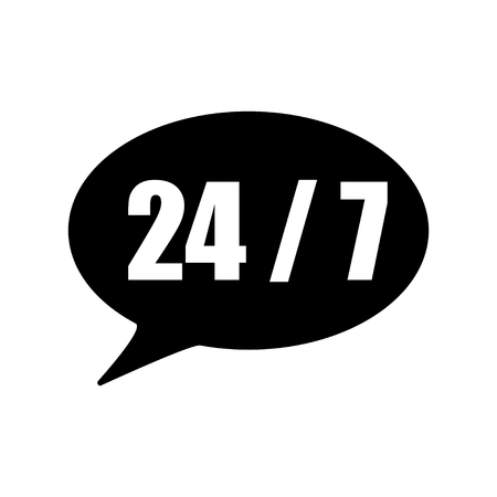 chat box black round clock on empty backgroundのイラスト素材