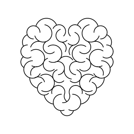 brain in form of heart on empty backgroundのイラスト素材