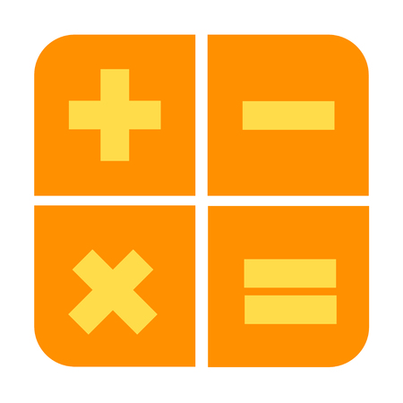 calculator flat design icon yellow and orange styleのイラスト素材