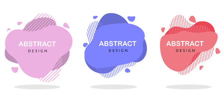 Modern geometric liquid abstract vector banner set flatのイラスト素材
