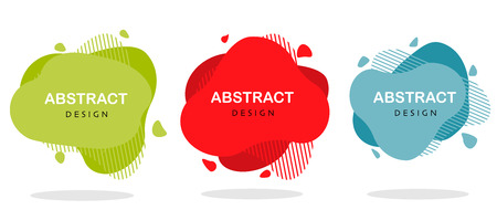 Modern geometric liquid abstract vector banner set flatのイラスト素材