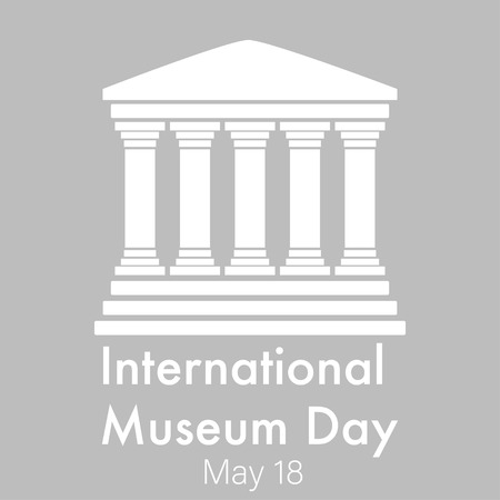 international museum day in flat design greyのイラスト素材