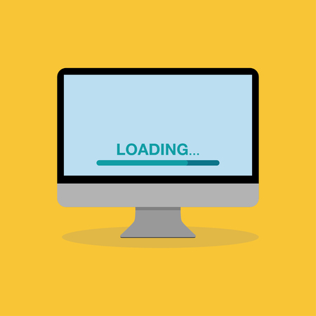 computer screen monitor in flat design nice iconのイラスト素材