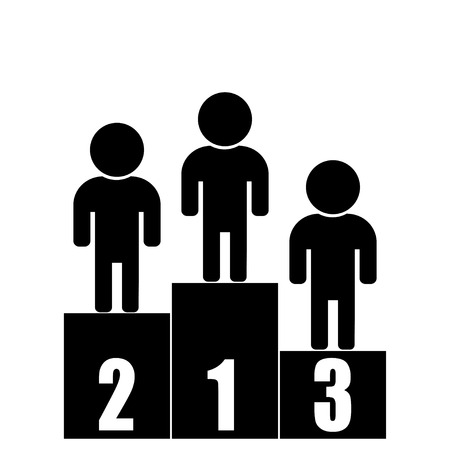 podium for winners of competition black and whiteのイラスト素材