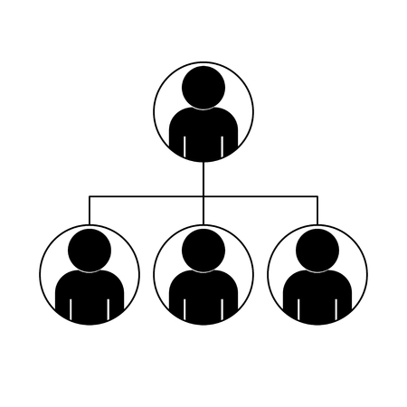 black and white icon of a person team schemeのイラスト素材