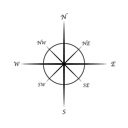 compass old fashion desing for sea navigation mapsのイラスト素材