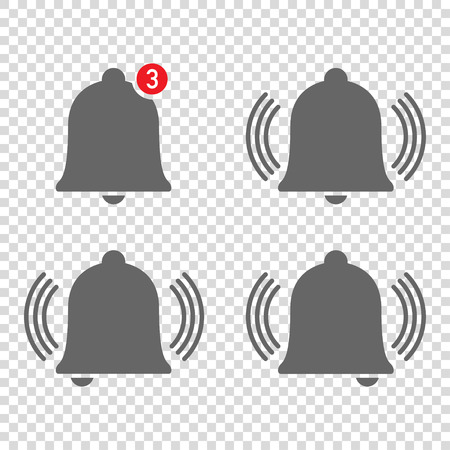 four nice icons of bells ringing with notificationのイラスト素材