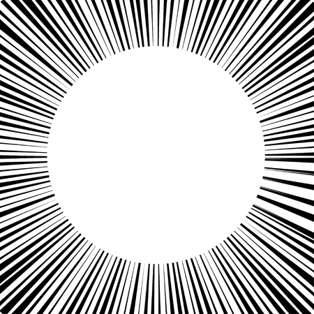 abstract background white circle surrounded by black linesのイラスト素材