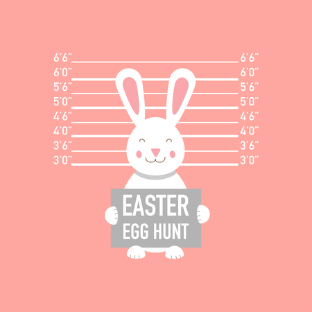 happy easter greeting card with funny bunny vectorのイラスト素材