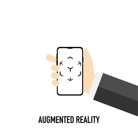 augmented virtual reality black and white vectorのイラスト素材