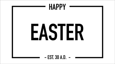 happy easter greeting card with established date vectorのイラスト素材