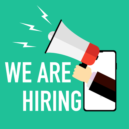 we are hiring poster for people recruitment vectorのイラスト素材