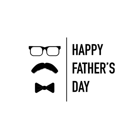 happy fathers day greeting card black and whiteのイラスト素材