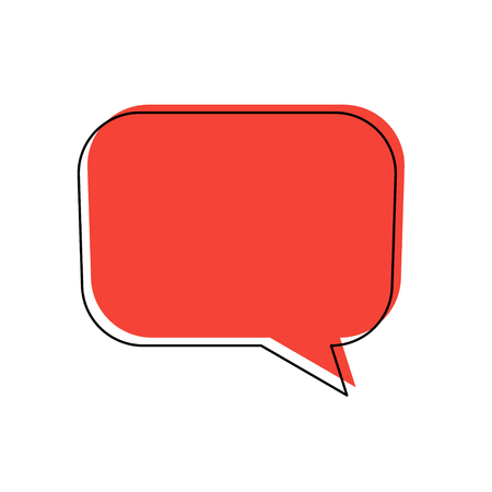 chat box talk bubble red and black frameのイラスト素材