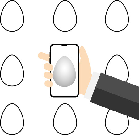 egg hunt augmented reality with your mobile phoneのイラスト素材