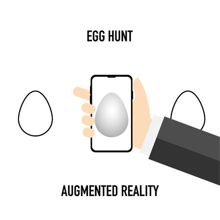 egg hunt augmented reality with your mobile phoneのイラスト素材