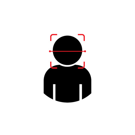 face id recognition icon on empty background vectorのイラスト素材