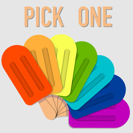 ice cream on stick in flat design vectorのイラスト素材