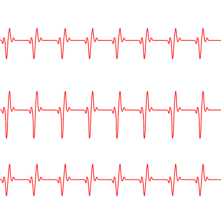 set of three heartbeating line white background vectorのイラスト素材
