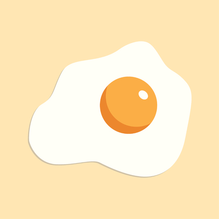 fried egg flat design on lite background vectorのイラスト素材