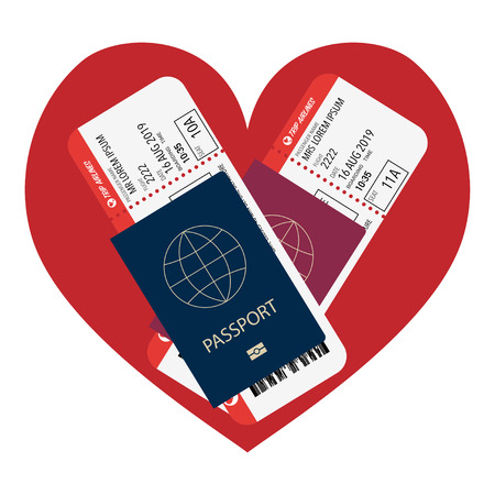 passport with picket prepared for boarding airplane vectorのイラスト素材