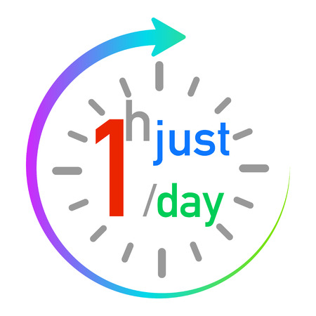 just one hour per day for health vectorのイラスト素材