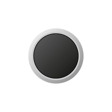 plain isolated black button on white background vectorのイラスト素材