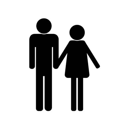 black icon of a family white background vector illustrationのイラスト素材