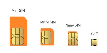 set sim card evolution to esim vector illustrationのイラスト素材