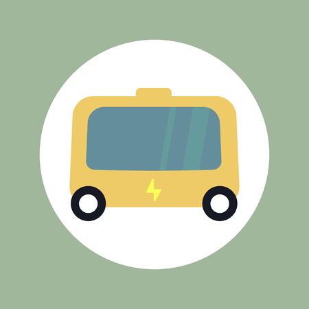 electric eco vehicle icon flat design vector illustrationのイラスト素材