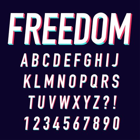 modern font set letters and numbers vector illustrationのイラスト素材