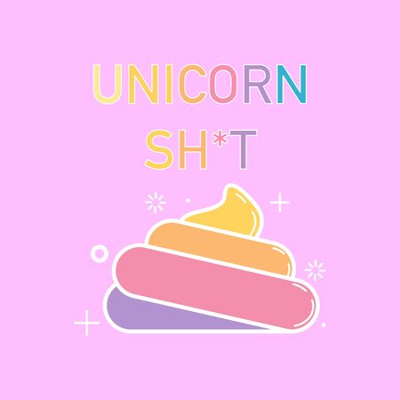 unicorn shit icon pink creative concept vector illustration