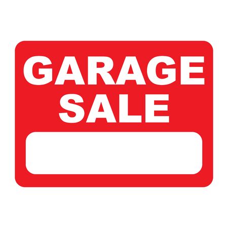 garage sale sign on red background vector illustrationのイラスト素材