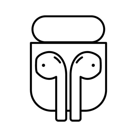 modern design wireless earphones icon isolated vector illustrationのイラスト素材
