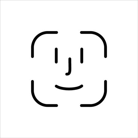 Illustration with face id for mobile device designのイラスト素材