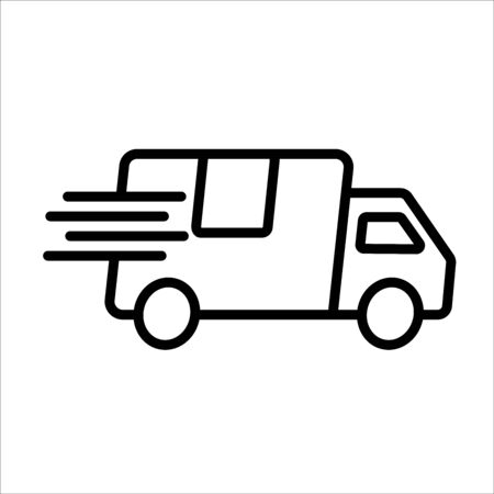 Courier post express delivery service. Car silhouette icon.のイラスト素材
