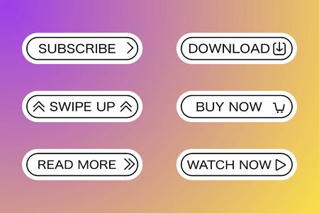 modern web buttons vector banners on colorful backdropのイラスト素材