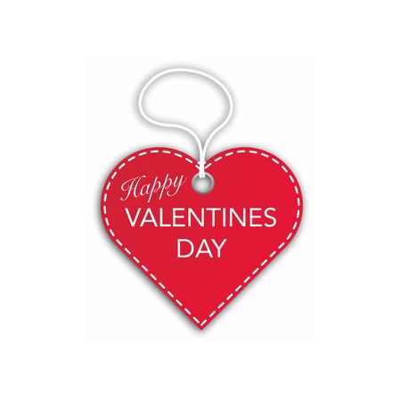 valentines day heart tag isolated white background vectorのイラスト素材