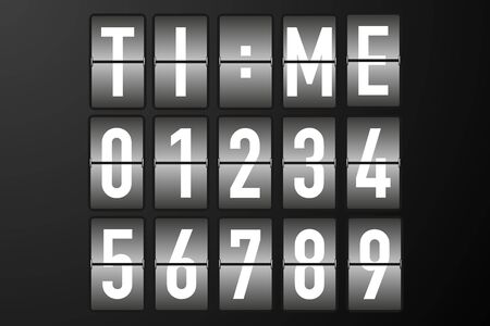 split flap numbers for time display vector illustrationのイラスト素材