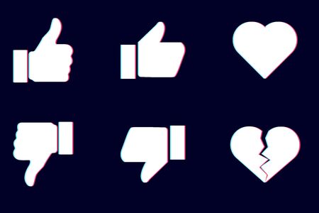 network sticker like thumb up concept vector illustrationのイラスト素材