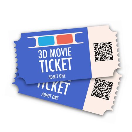 movie cinema film ticket white background vector illustration