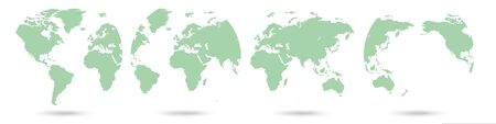 set of world globe icons white background vectorのイラスト素材