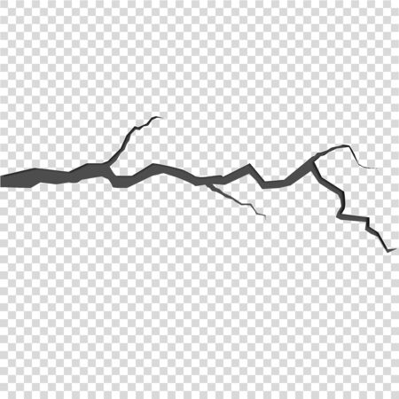 cracked surface realistic transparent background isolated vector illustrationのイラスト素材
