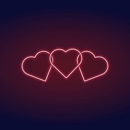 neon heart romantic concept valentine day vector illustrationのイラスト素材