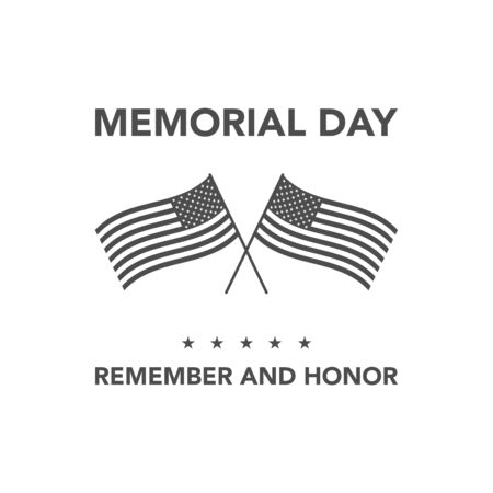 happy memorial day remember honor usa flag vectorのイラスト素材