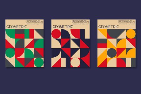 abstract geometric pattern modern banner set vector illustrationのイラスト素材